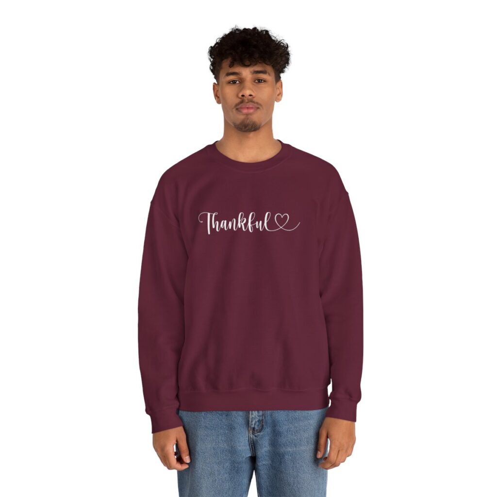 Heartfelt Thankful Thanksgiving Sweatshirt for Her