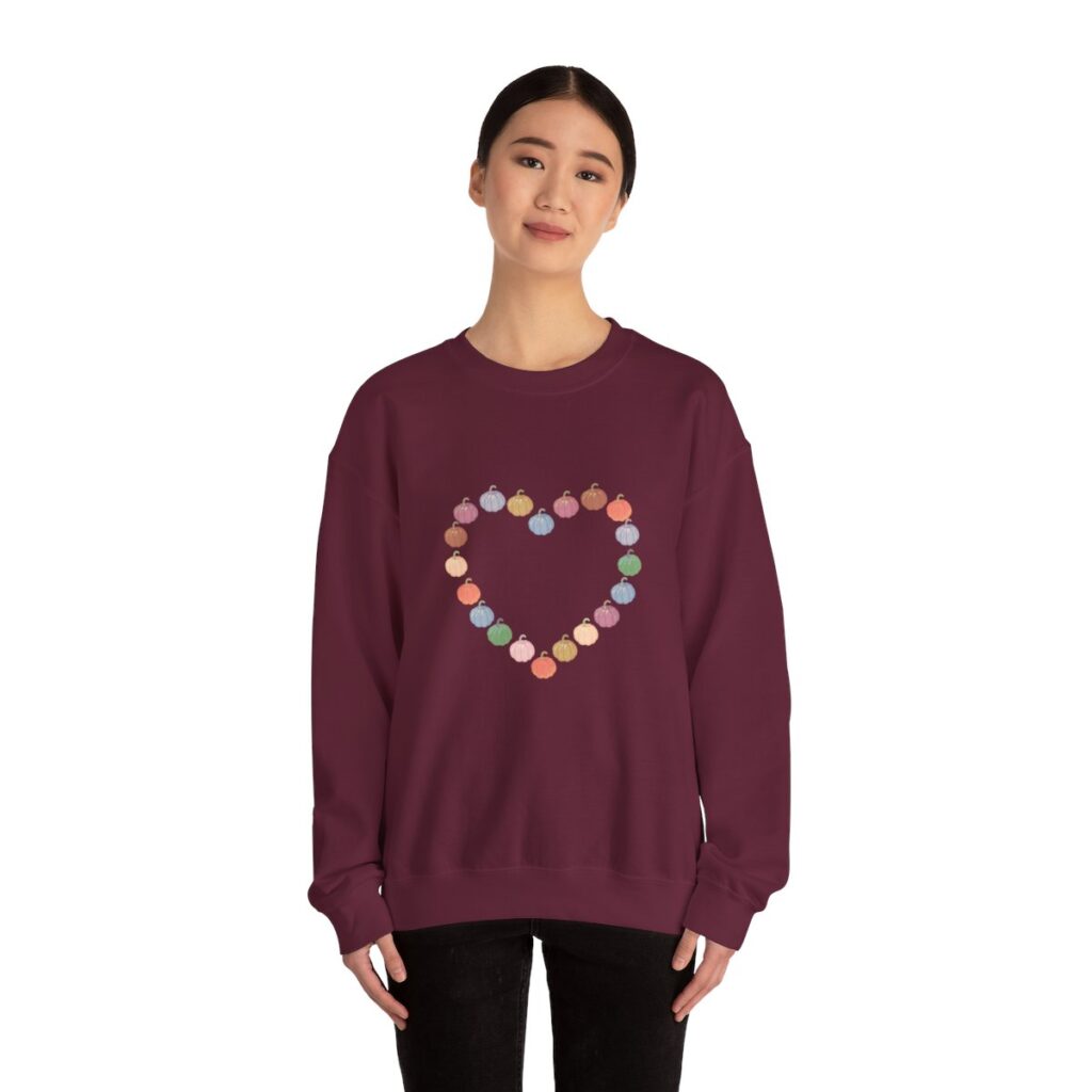 Vintage Pink Pumpkin Hearts Sweatshirt