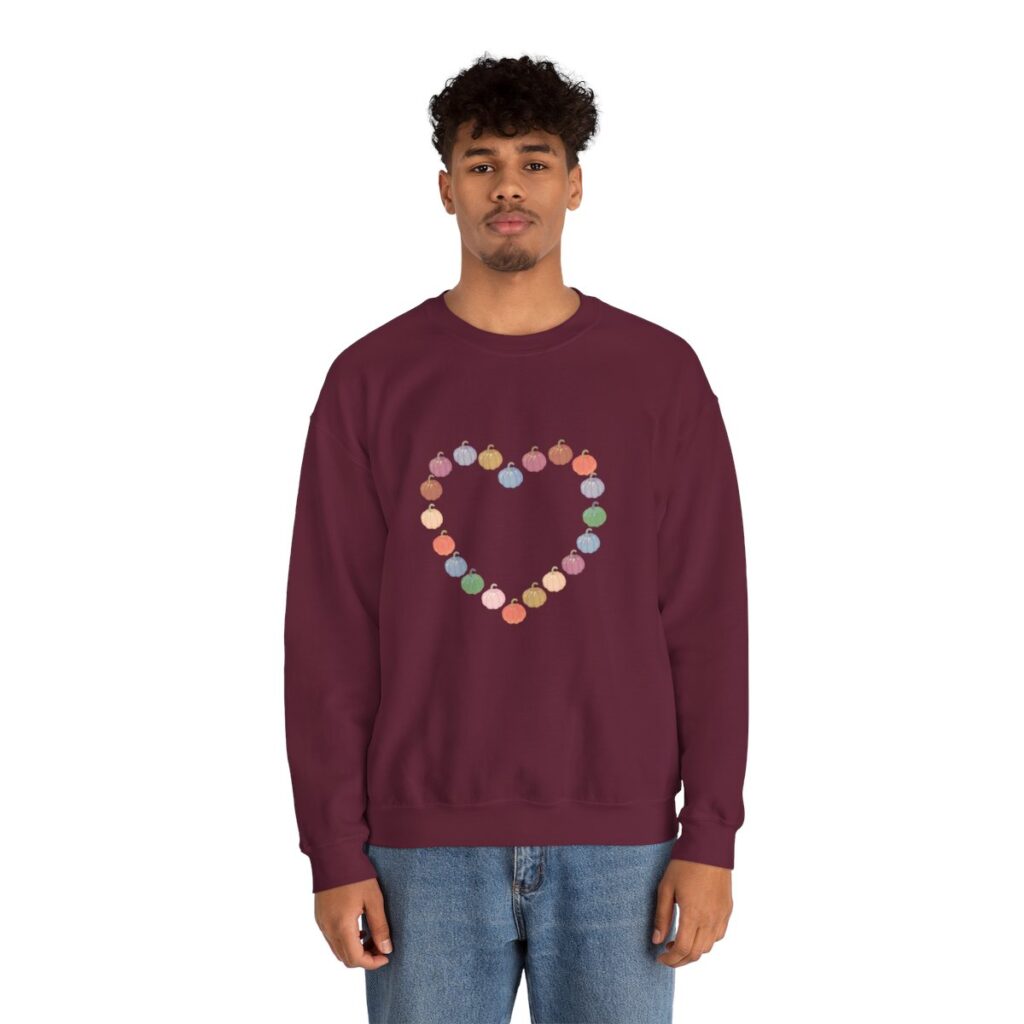 Vintage Pink Pumpkin Hearts Sweatshirt