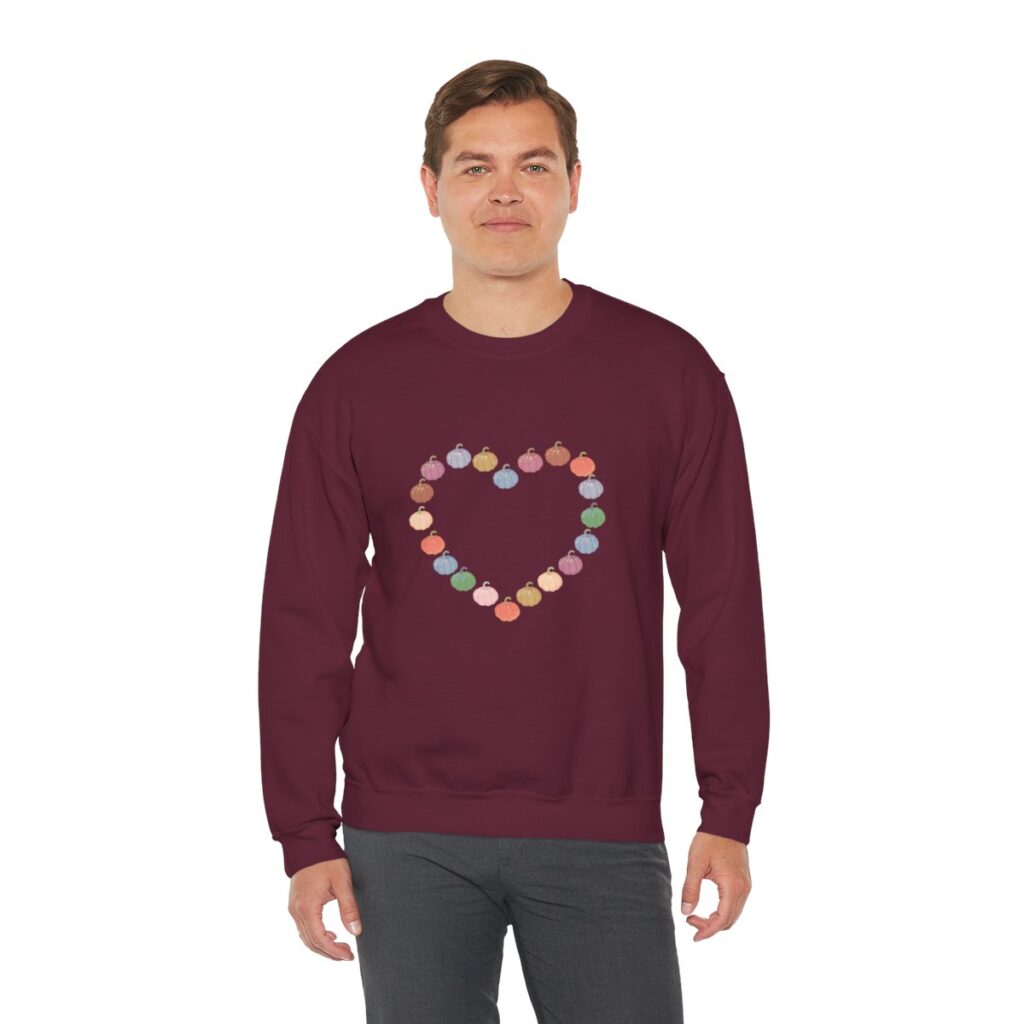 Vintage Pink Pumpkin Hearts Sweatshirt