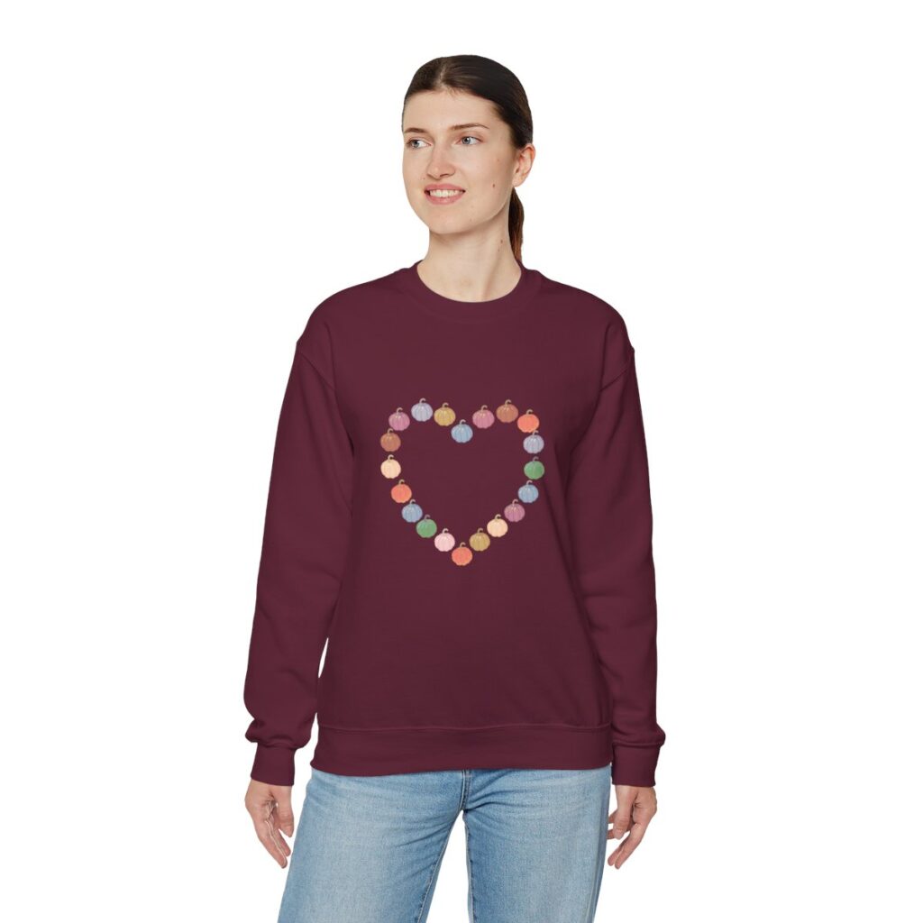 Vintage Pink Pumpkin Hearts Sweatshirt