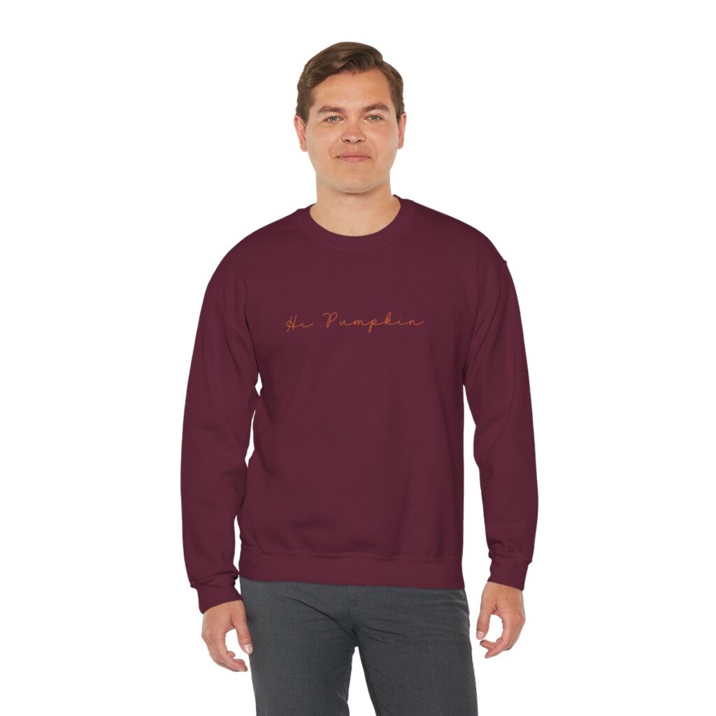 Minimalist Hi Pumpkin Unisex Heavy Blend Crewneck Sweatshirt