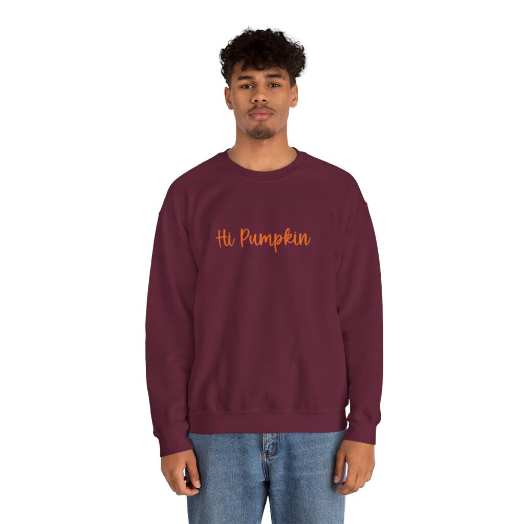 Cute Hi Pumpkin Unisex Crewneck Sweatshirt