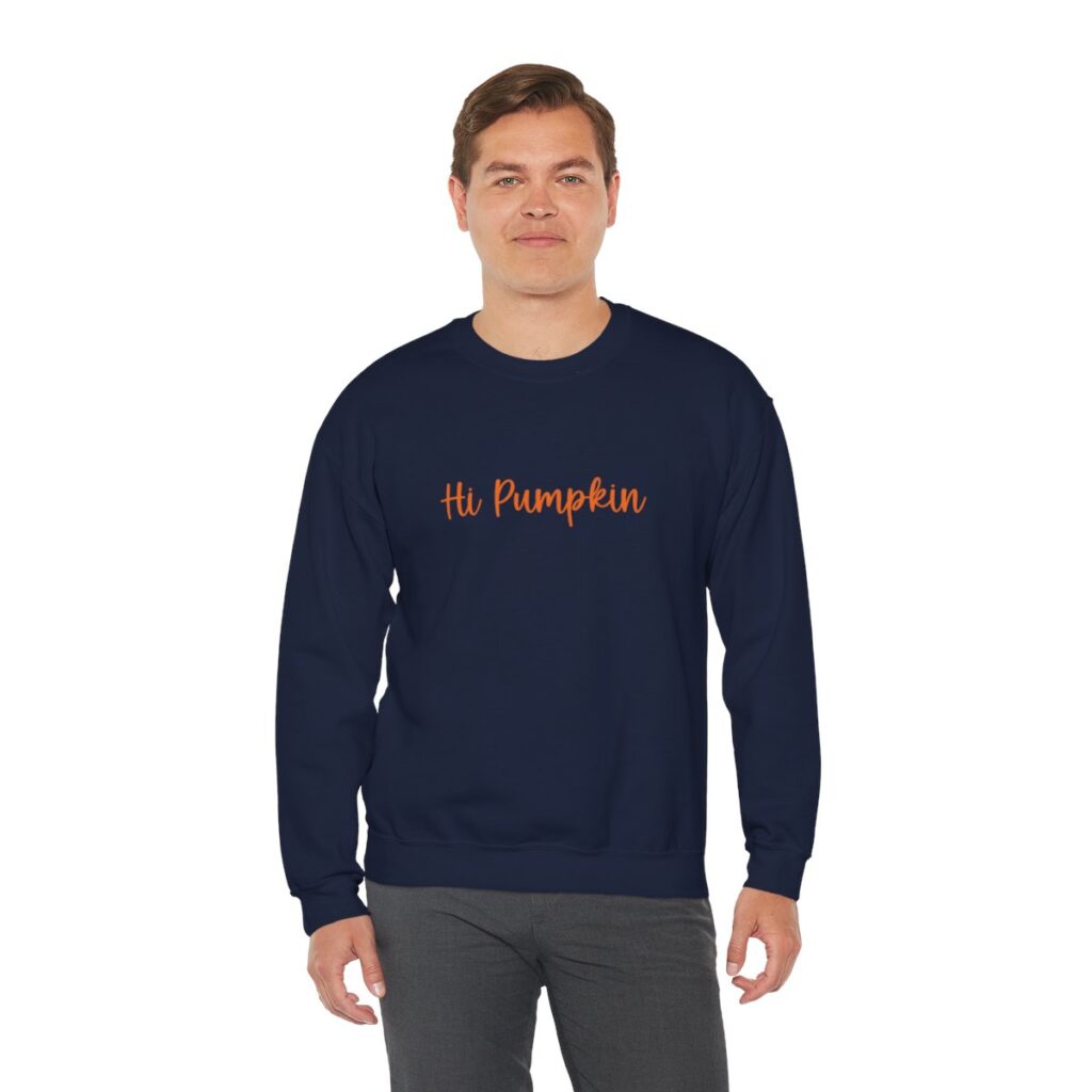 Cute Hi Pumpkin Unisex Crewneck Sweatshirt