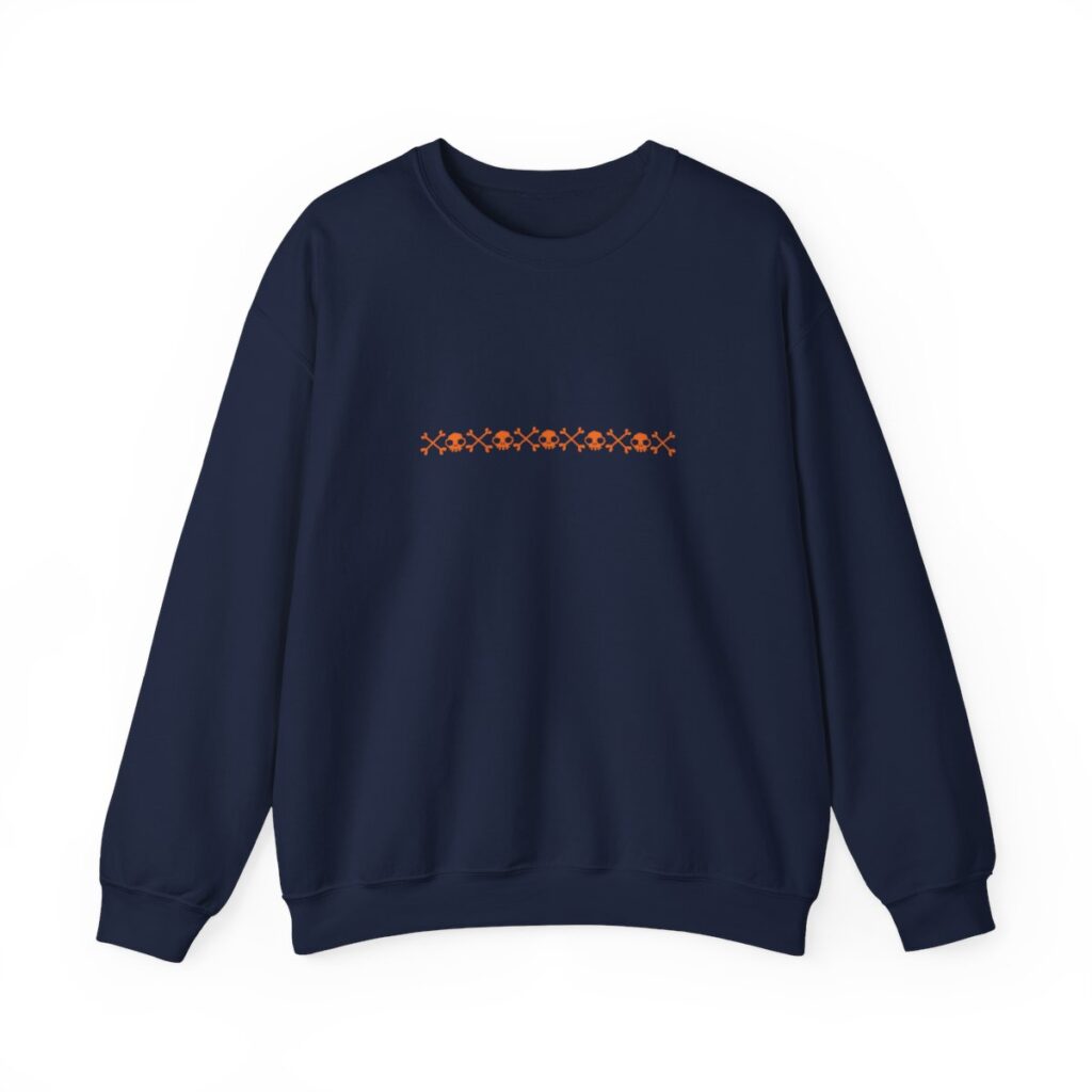 Skull Border Orange Unisex Heavy Blend Crewneck Sweatshirt