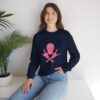 Pink Skull and Cross Bones Unisex Heavy Blend Crewneck Sweatshirt