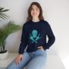 Teal Skull and Cross Bones Sweatshirt