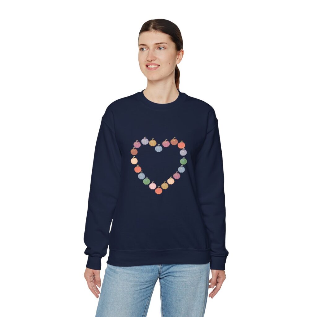 Vintage Pink Pumpkin Hearts Sweatshirt