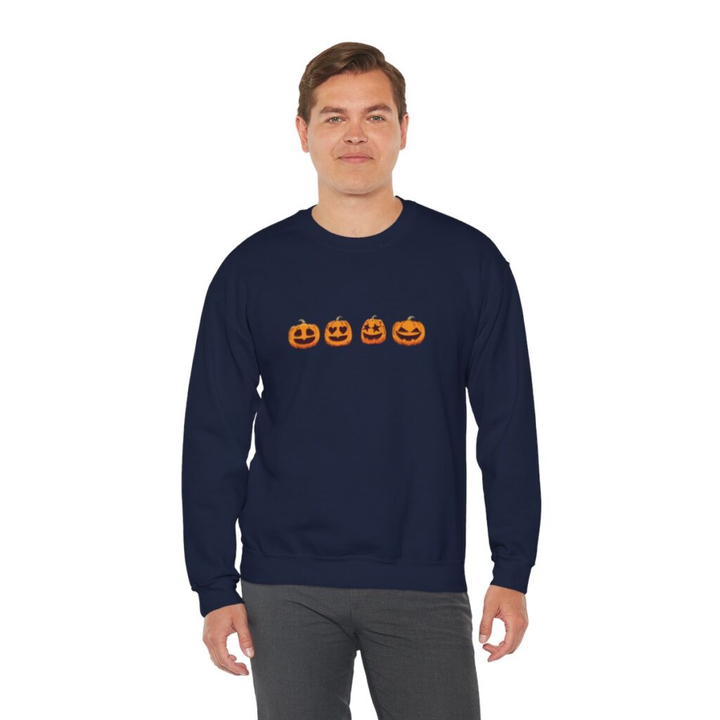 Row of Pumpkins Fall Halloween Sweatshirt