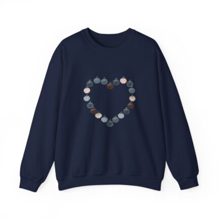 Vintage Blue Pumpkin Heart Crewneck Sweatshirt