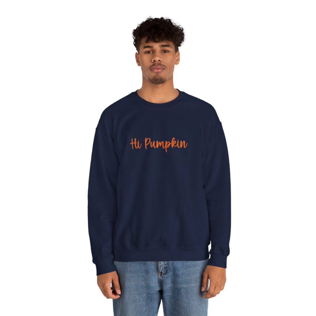 Cute Hi Pumpkin Unisex Crewneck Sweatshirt