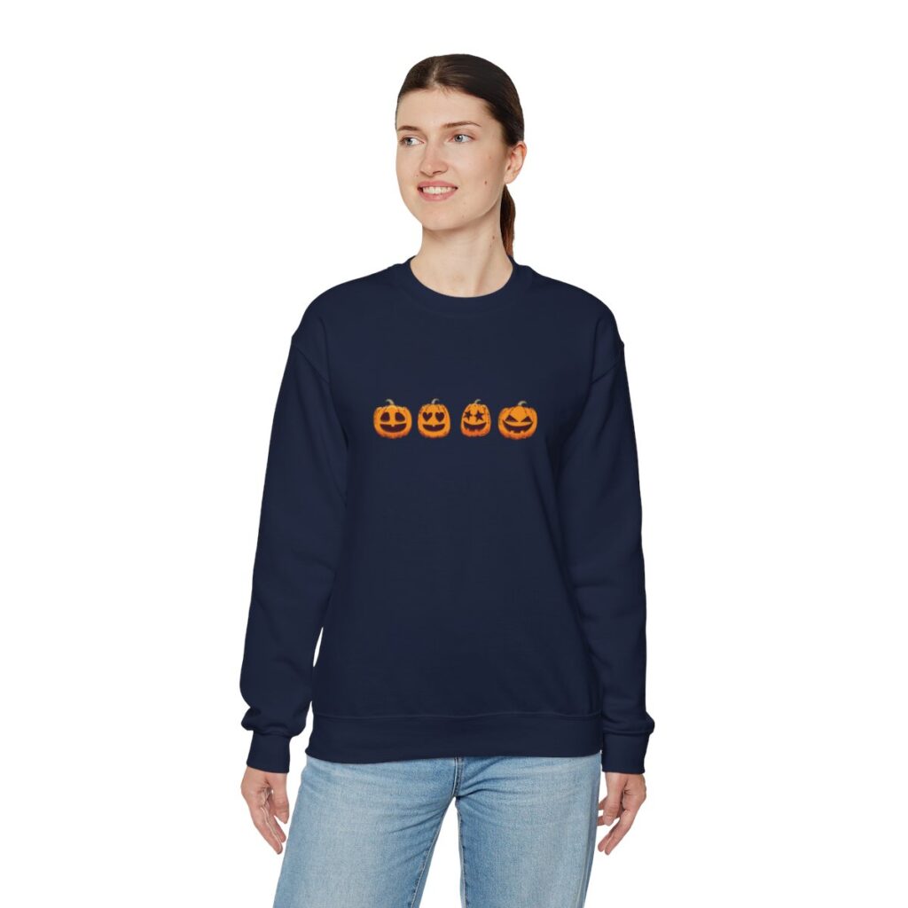 Row of Pumpkins Unisex Heavy Blend Crewneck Sweatshirt