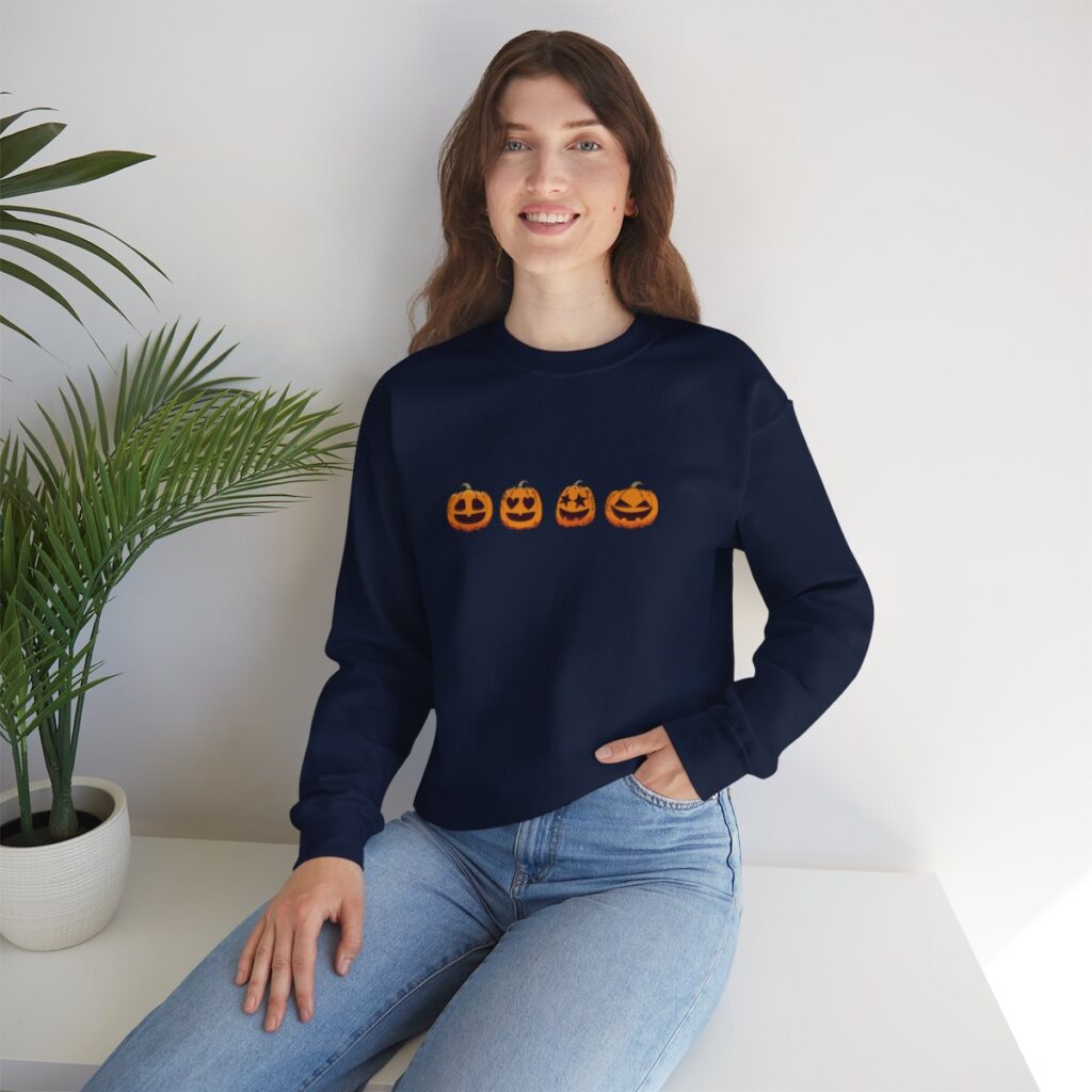 Row of Pumpkins Unisex Heavy Blend Crewneck Sweatshirt