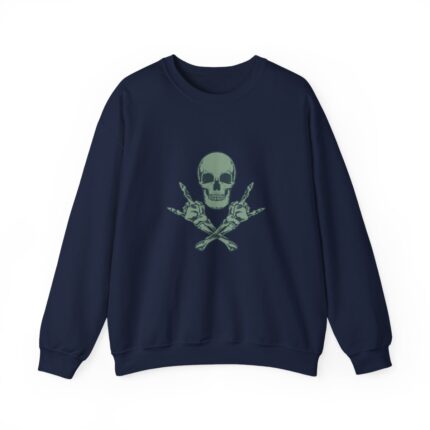 Rock Skull and Crossbones Unisex Heavy Blend Crewneck Sweatshirt