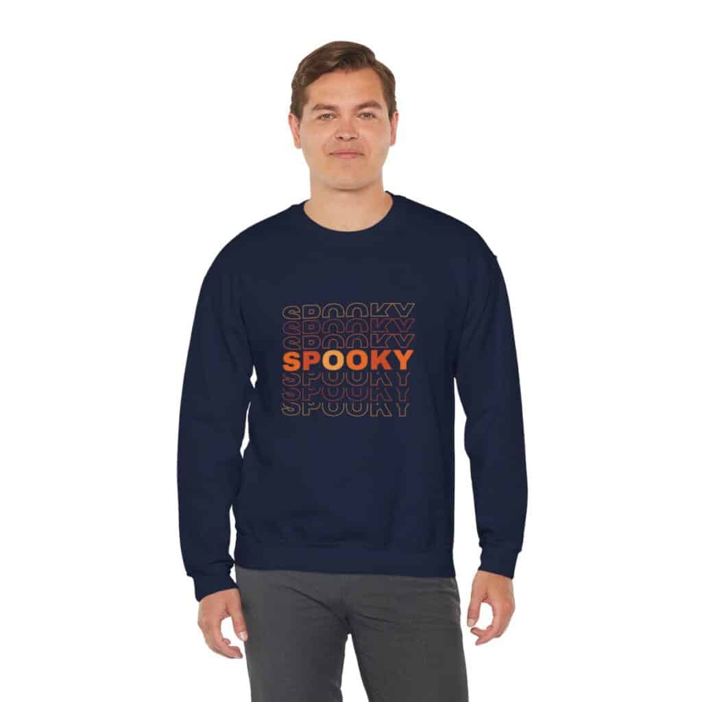 Spooky Stacked Text Unisex Heavy Blend Crewneck Sweatshirt