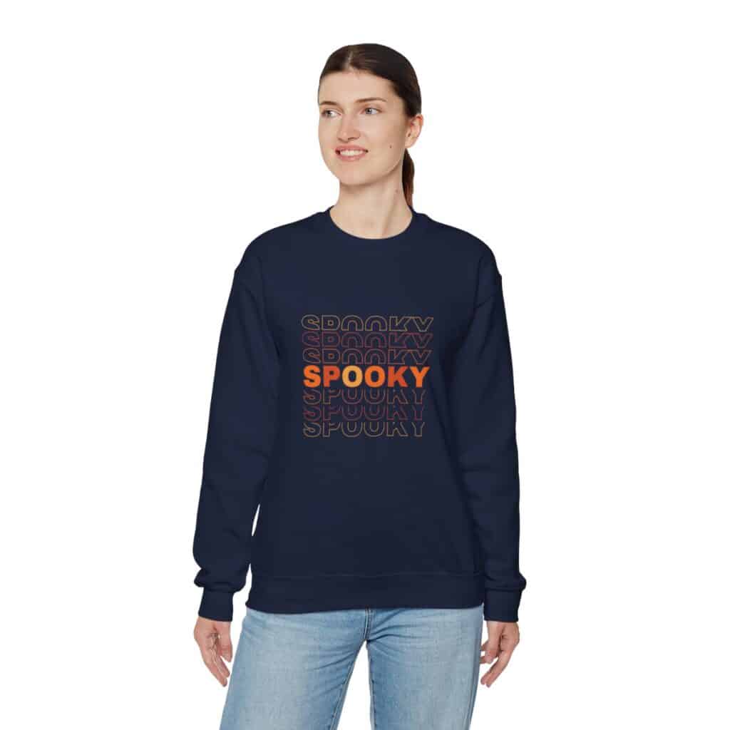 Spooky Stacked Text Unisex Heavy Blend Crewneck Sweatshirt