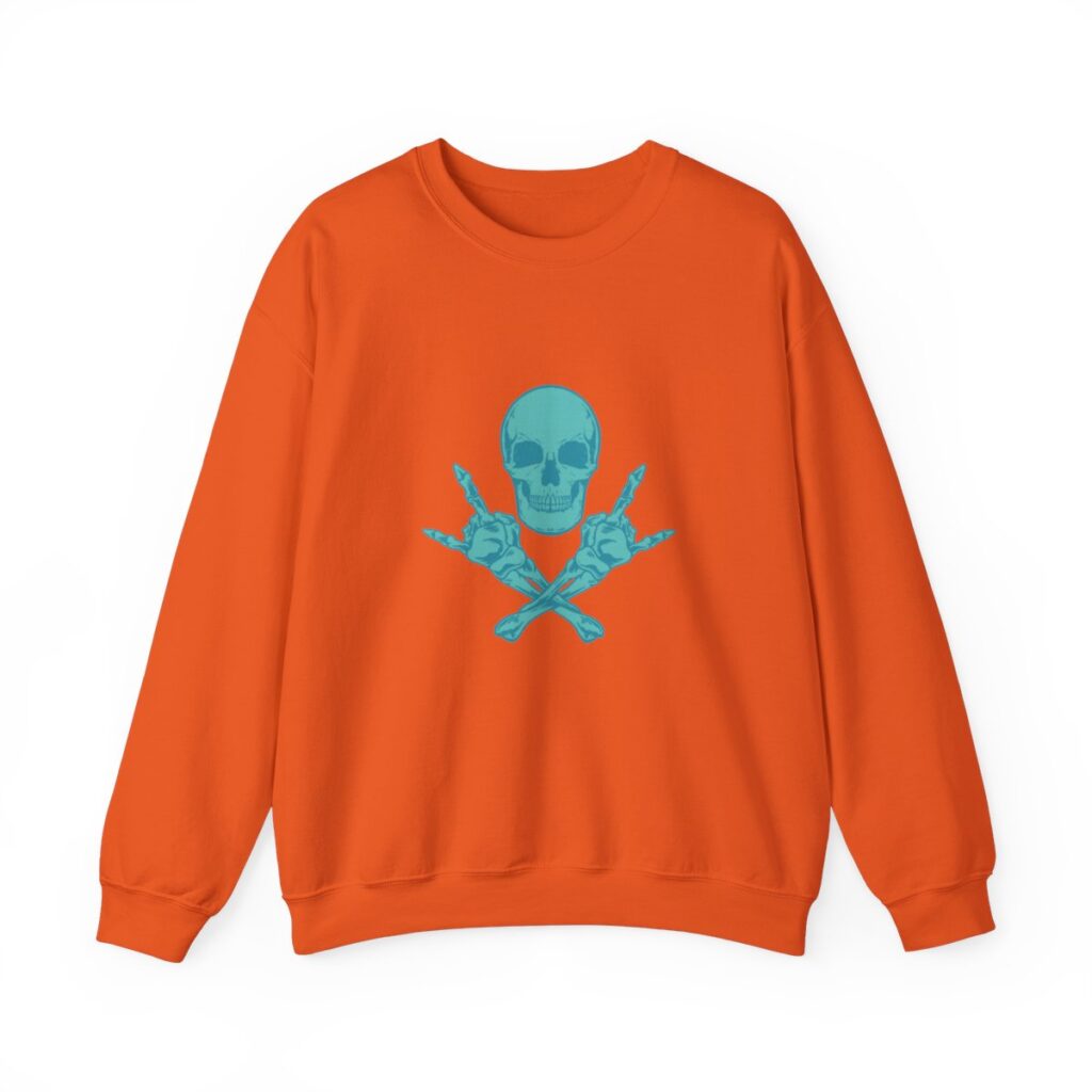 Teal Skull and Cross Bones Sweatshirt