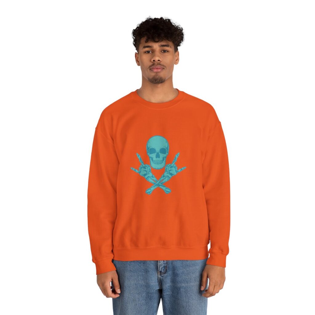 Teal Skull and Cross Bones Sweatshirt