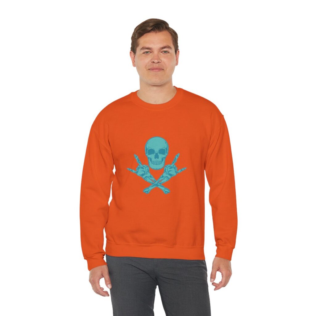 Teal Skull and Cross Bones Sweatshirt