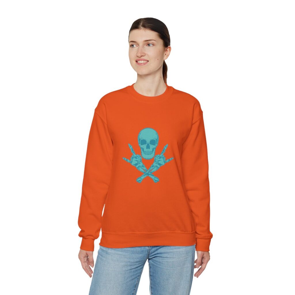 Teal Skull and Cross Bones Sweatshirt