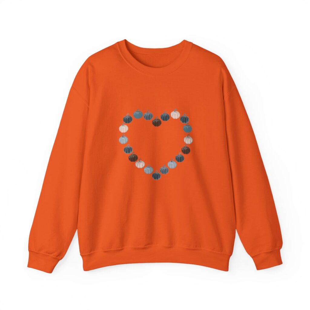 Vintage Blue Pumpkin Heart Crewneck Sweatshirt