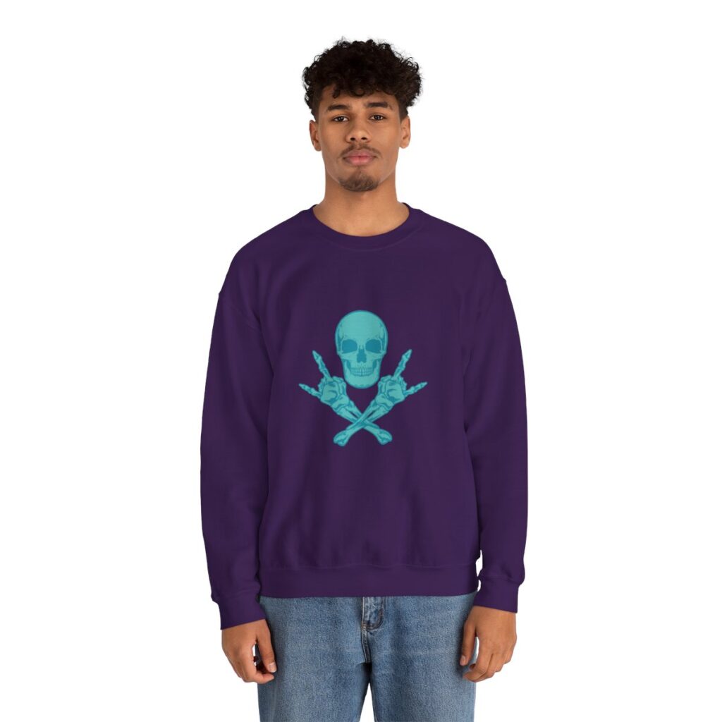 Teal Skull and Cross Bones Sweatshirt