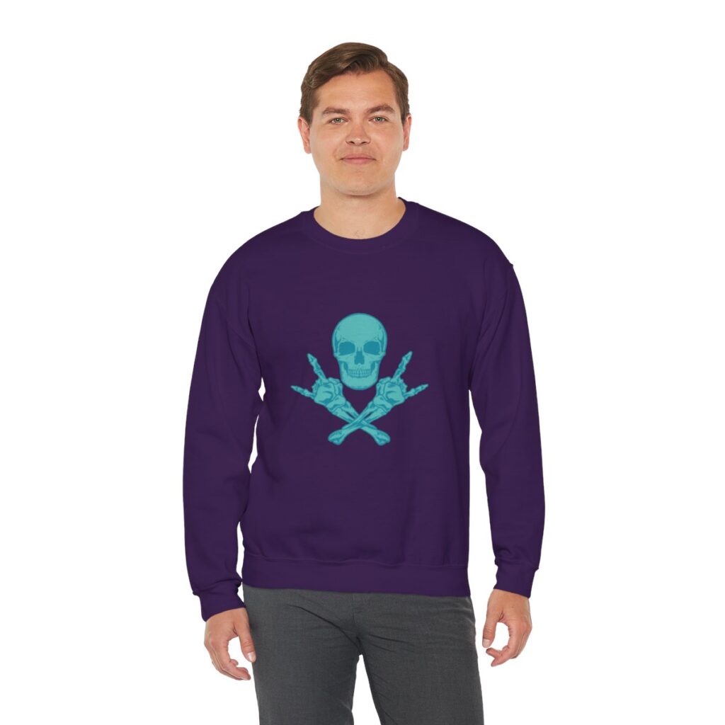 Teal Skull and Cross Bones Sweatshirt