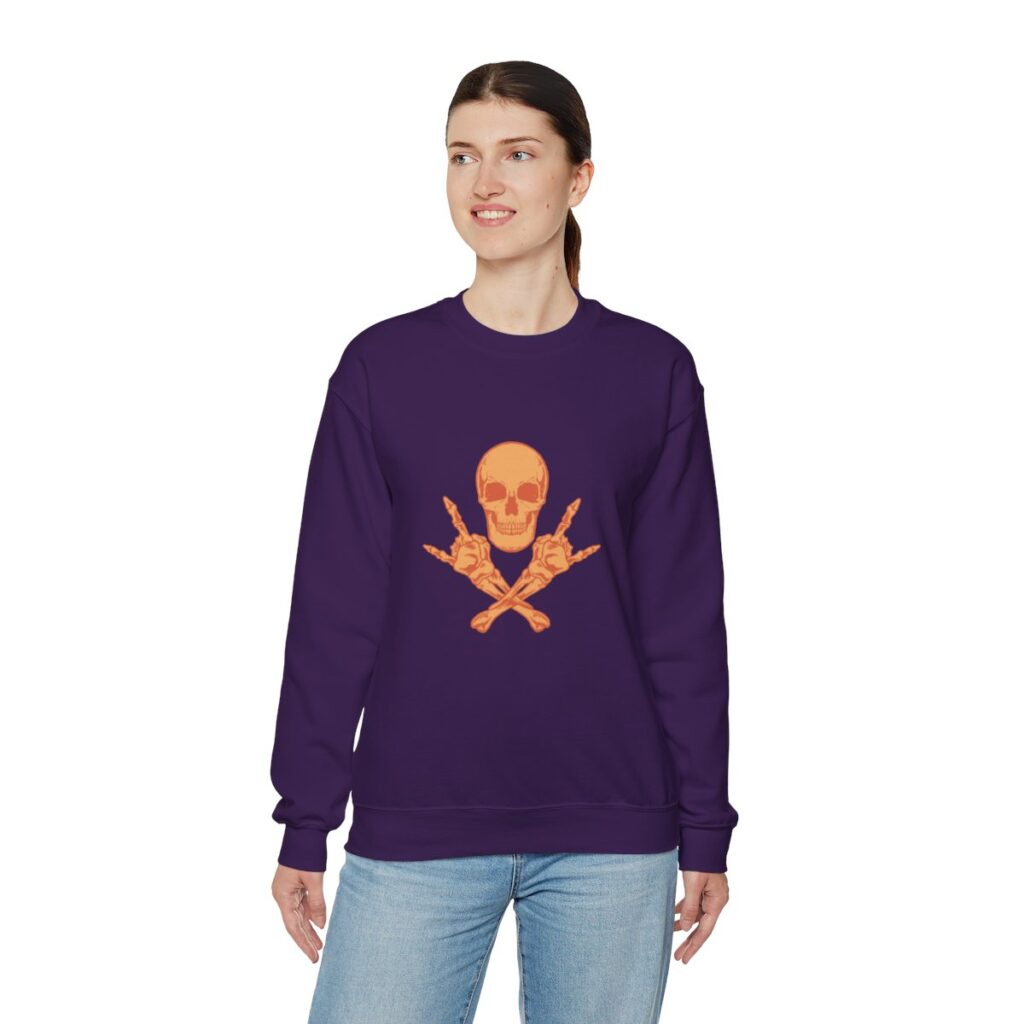 Orange Skull and Crossbones Sweatshirt