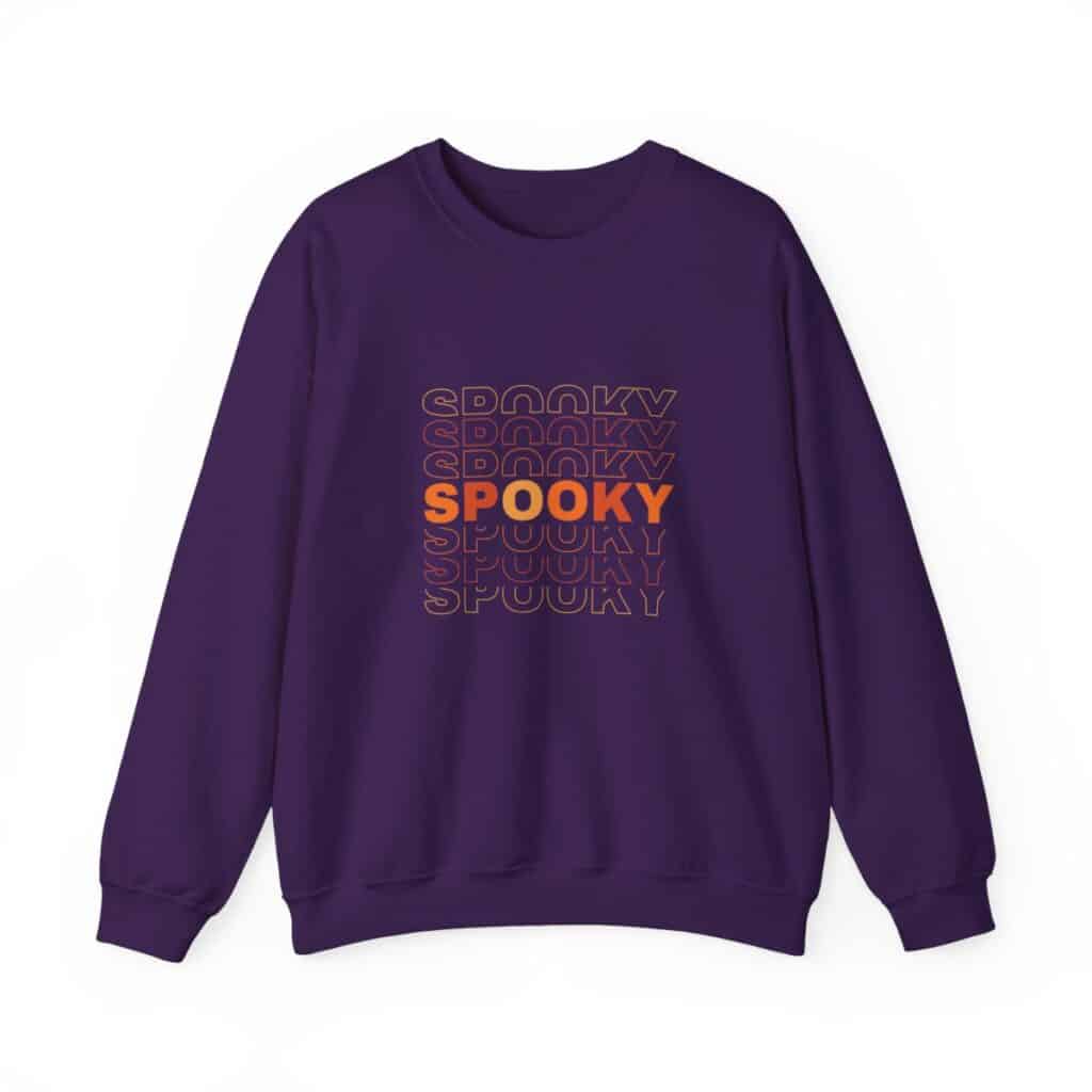 Spooky Stacked Text Unisex Heavy Blend Crewneck Sweatshirt