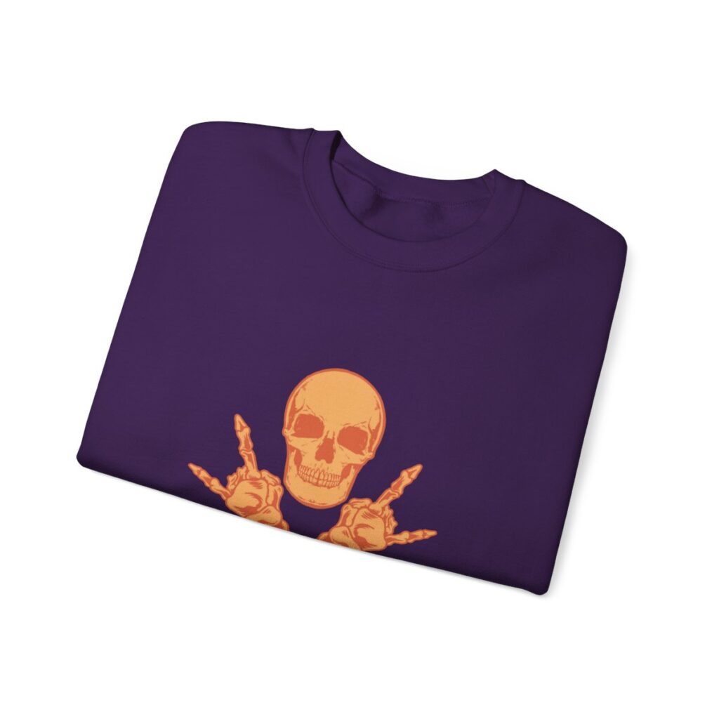 Skull and Cross Bones Orange Unisex Heavy Blend Crewneck Sweatshirt