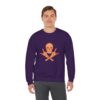 Skull and Cross Bones Orange Unisex Heavy Blend Crewneck Sweatshirt