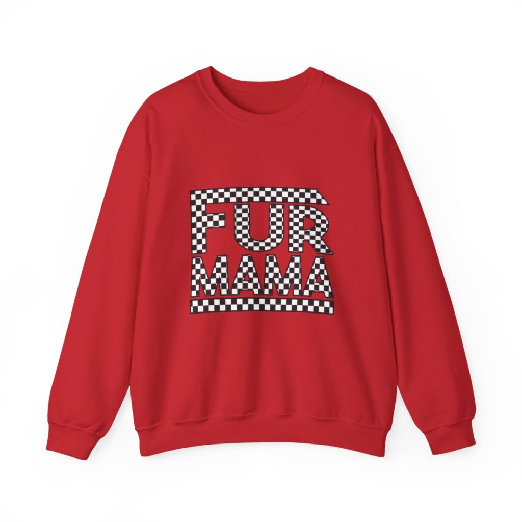 Fur Mama Checkerboard Racing Print Sweatshirt