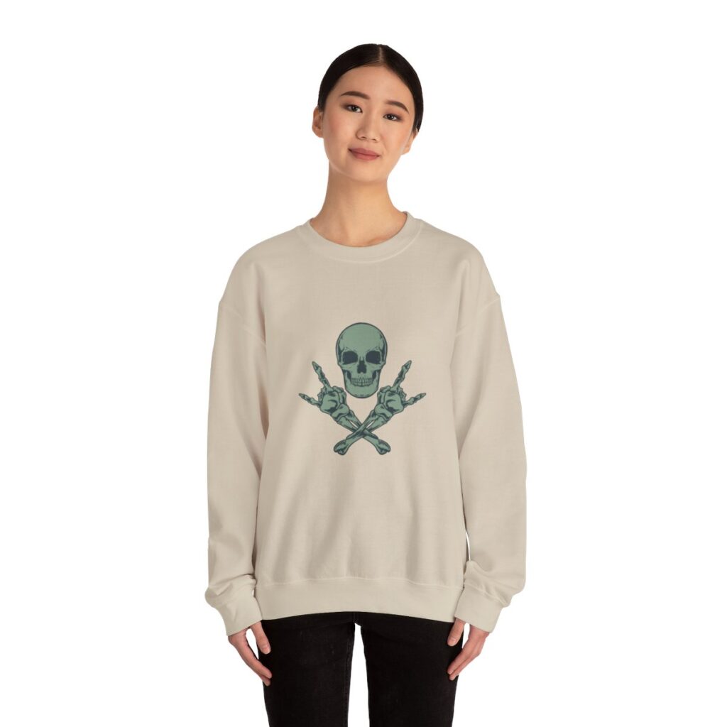 Rock Skull and Crossbones Unisex Heavy Blend Crewneck Sweatshirt