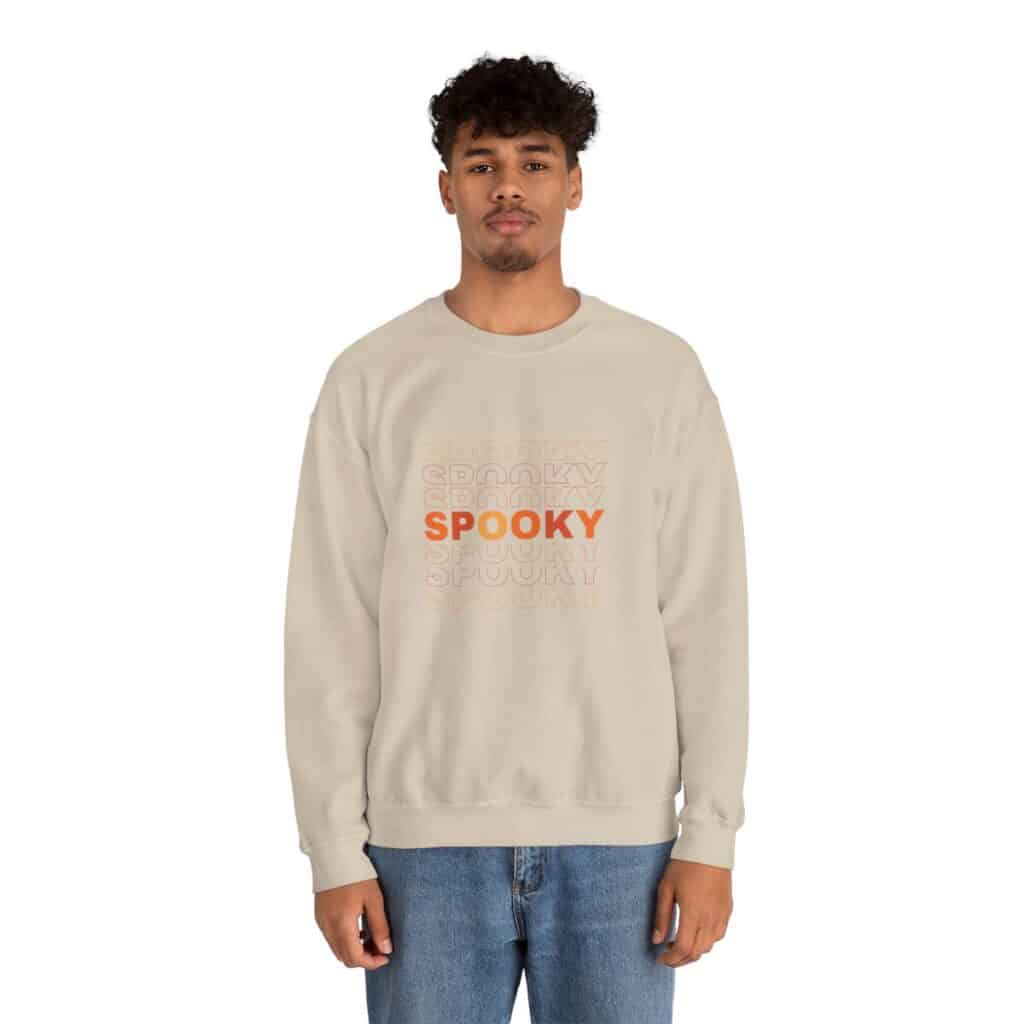 Spooky Stacked Text Unisex Heavy Blend Crewneck Sweatshirt