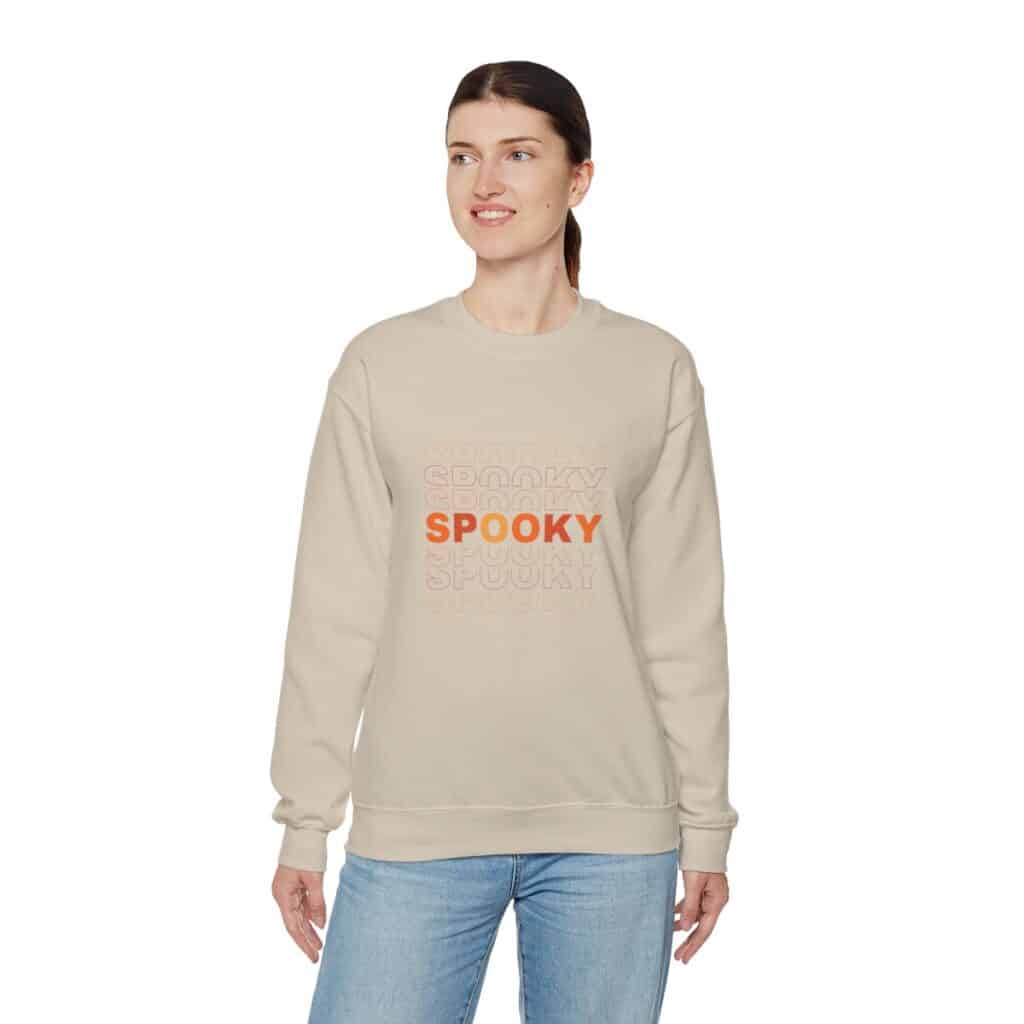 Spooky Stacked Text Unisex Heavy Blend Crewneck Sweatshirt