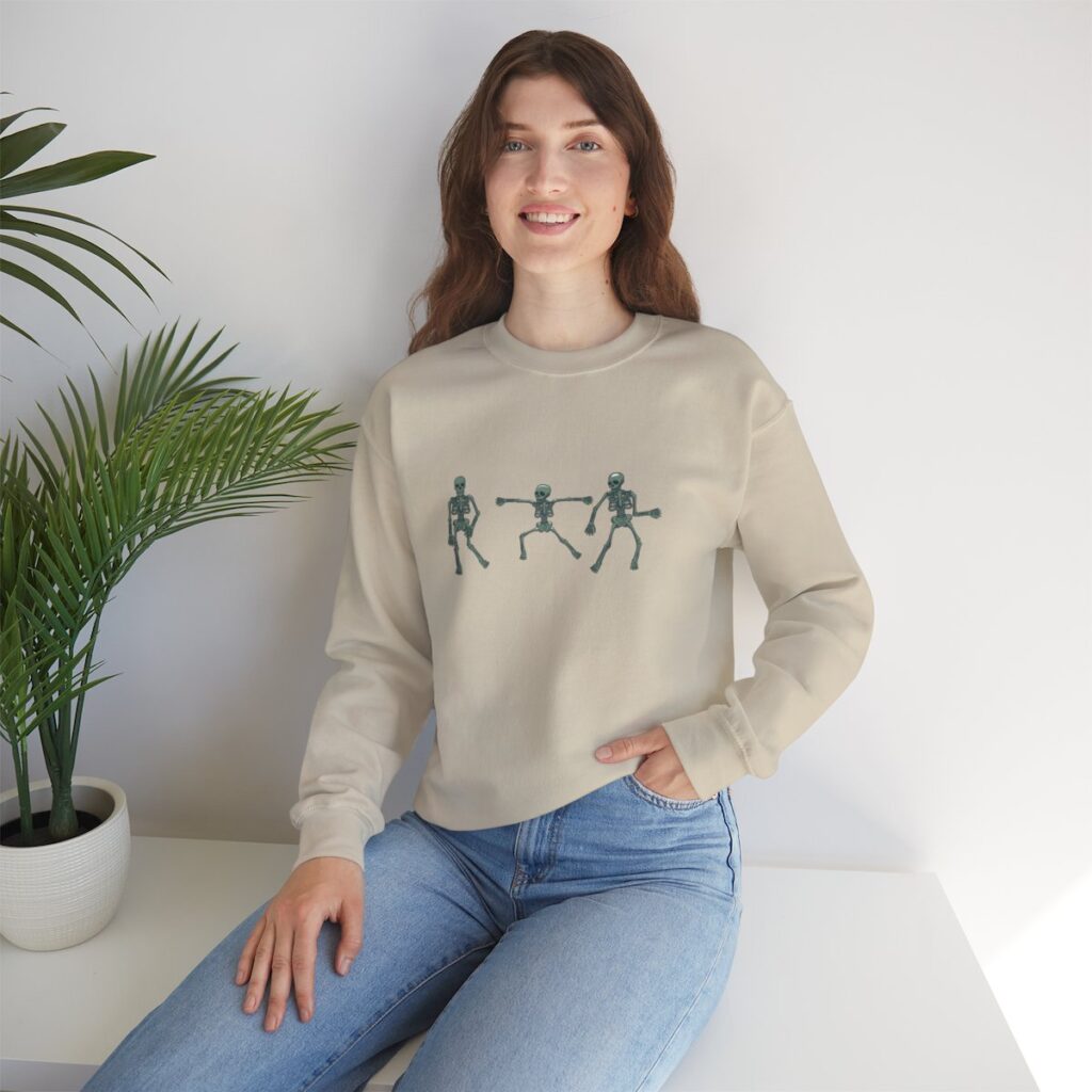 Green Dancing Skeletons Unisex Heavy Blend Crewneck Sweatshirt