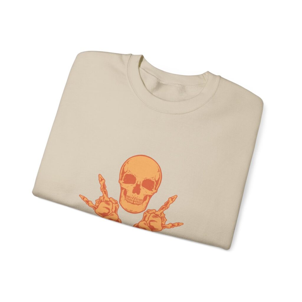 Skull and Cross Bones Orange Unisex Heavy Blend Crewneck Sweatshirt