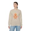 Skull and Cross Bones Orange Unisex Heavy Blend Crewneck Sweatshirt