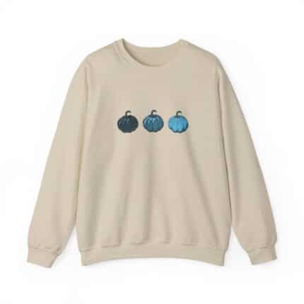 Vintage Blue Pumpkins Fall Unisex Crewneck Sweatshirt