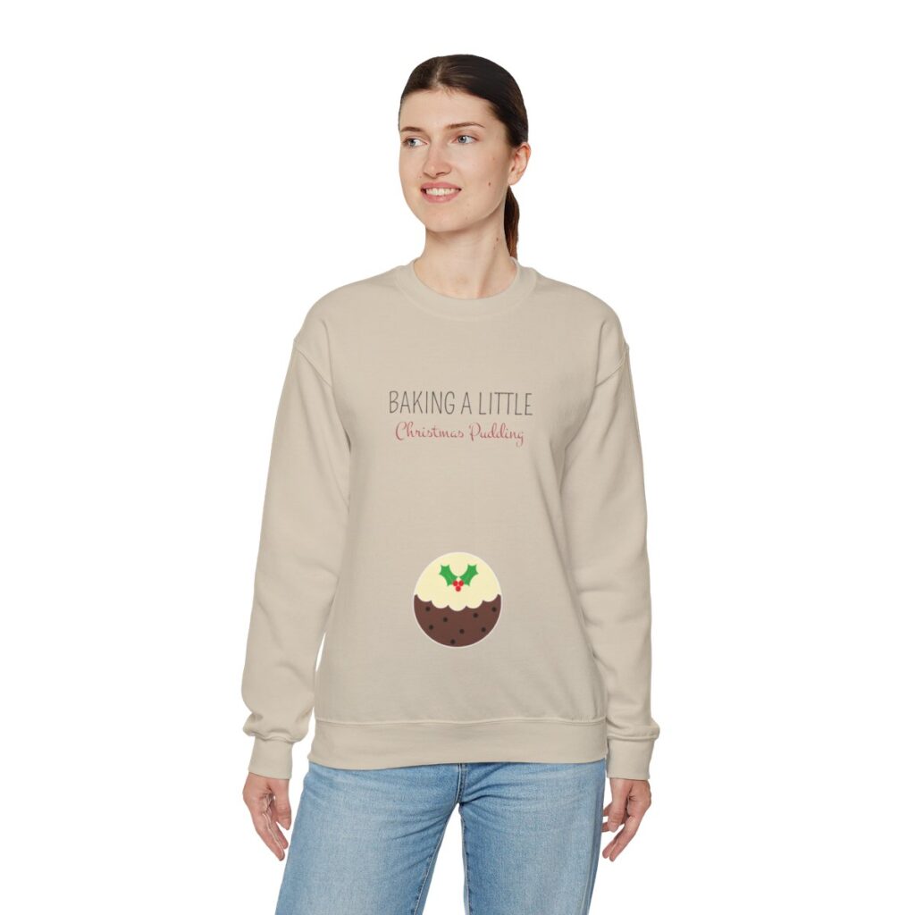 Baking a Little Christmas Pudding Pregnancy Announcement Sweatshirt