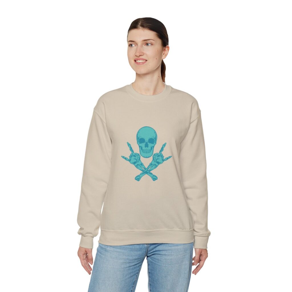 Teal Skull and Cross Bones Sweatshirt