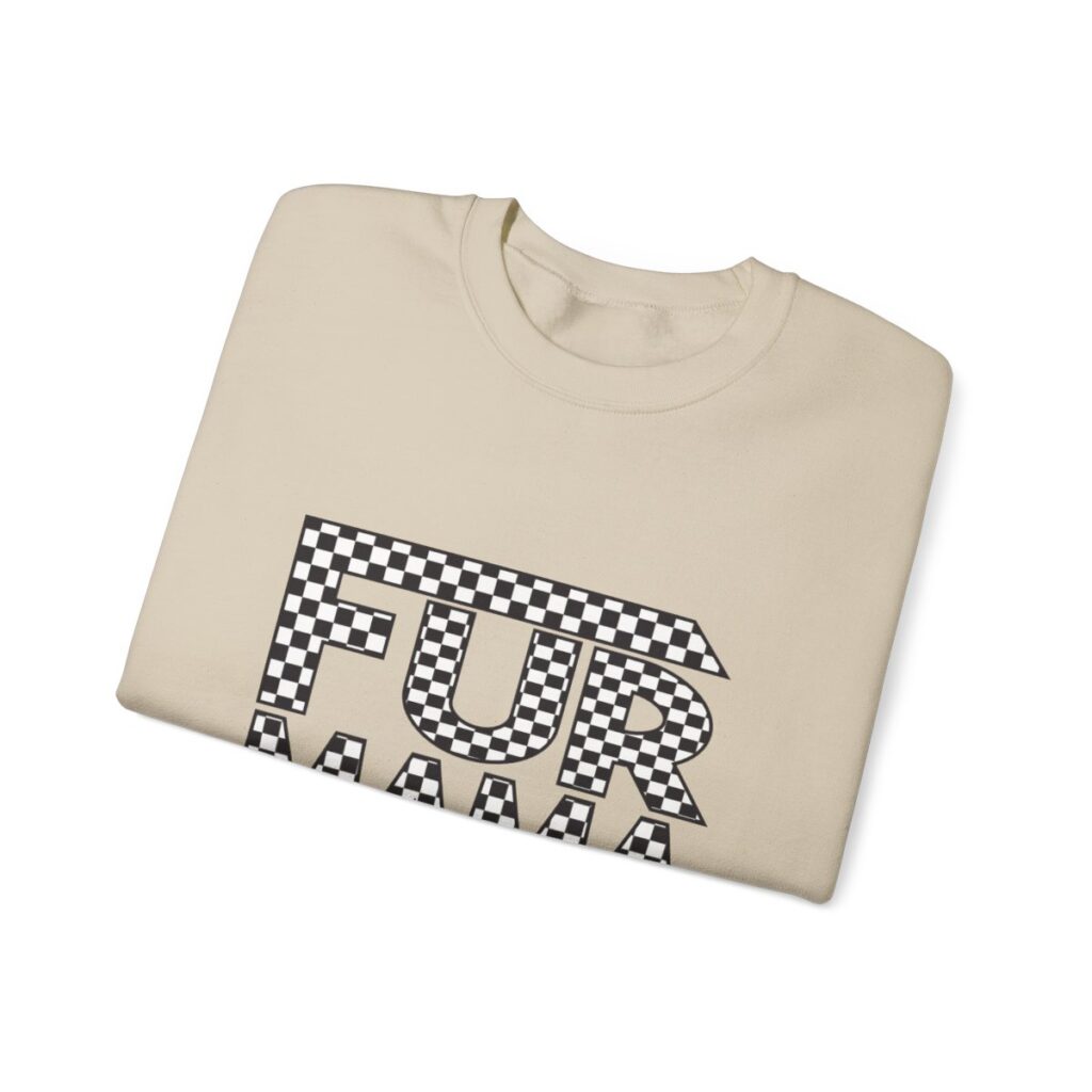 Fur Mama Checkerboard Racing Print Sweatshirt