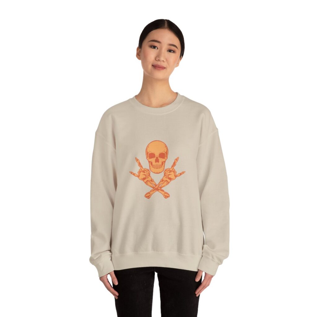 Orange Skull and Crossbones Sweatshirt