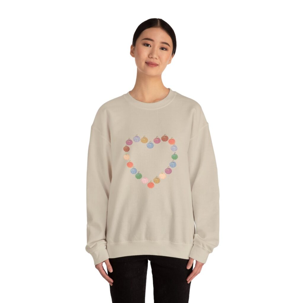 Vintage Pink Pumpkin Hearts Sweatshirt