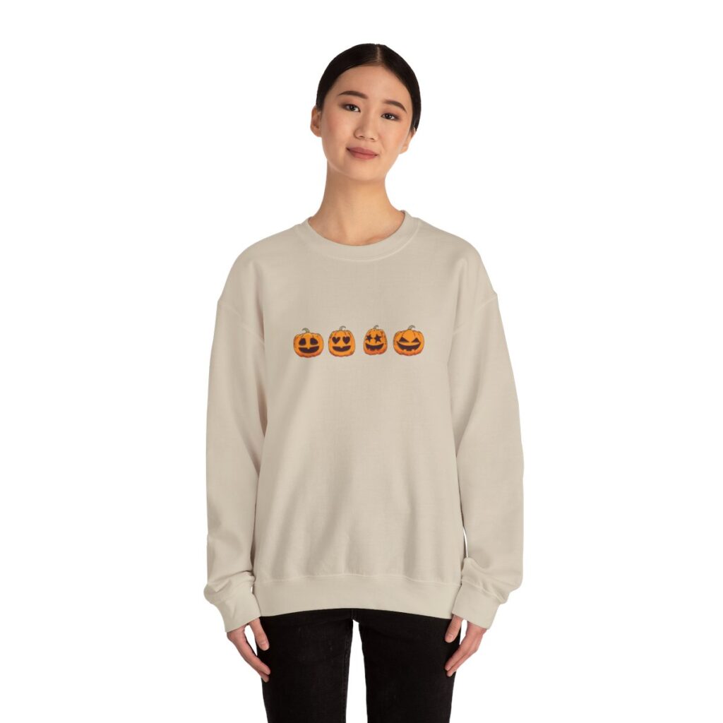 Row of Pumpkins Fall Halloween Sweatshirt