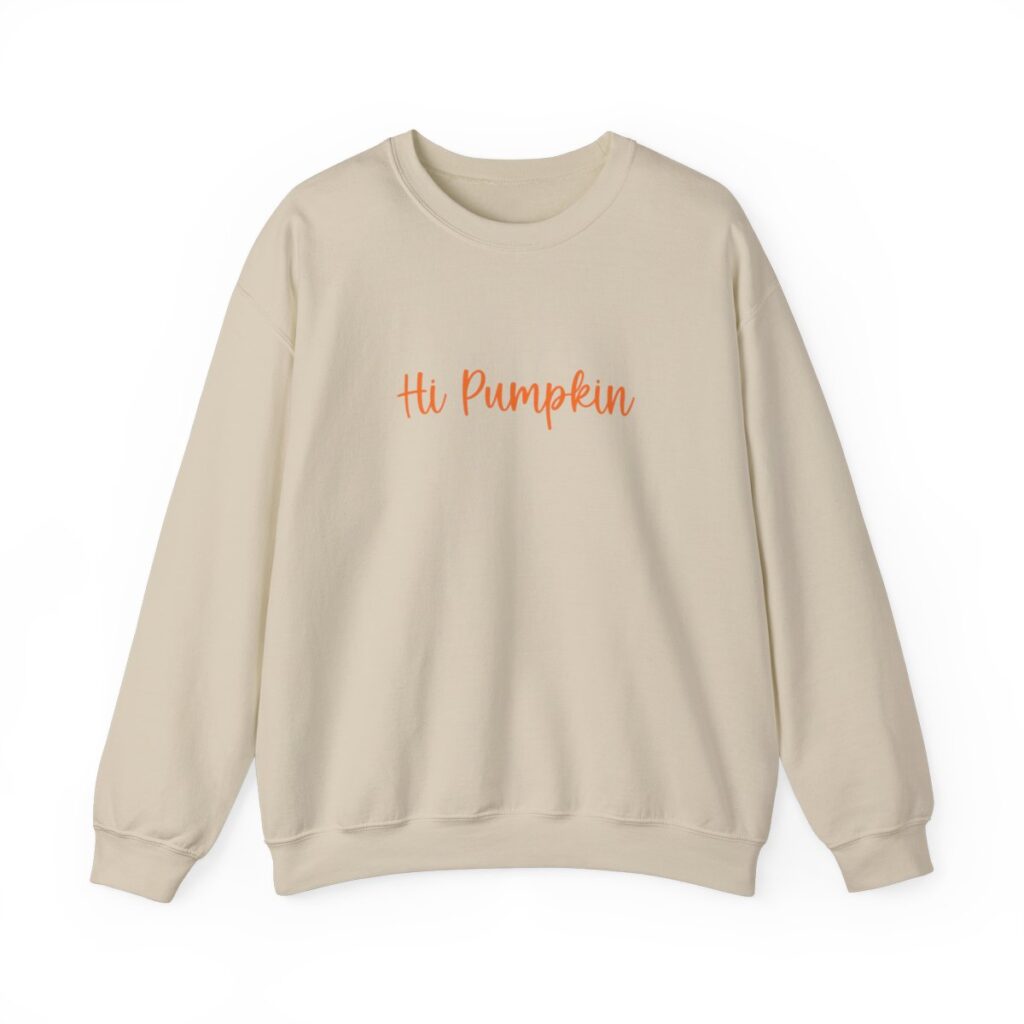 Cute Hi Pumpkin Unisex Crewneck Sweatshirt