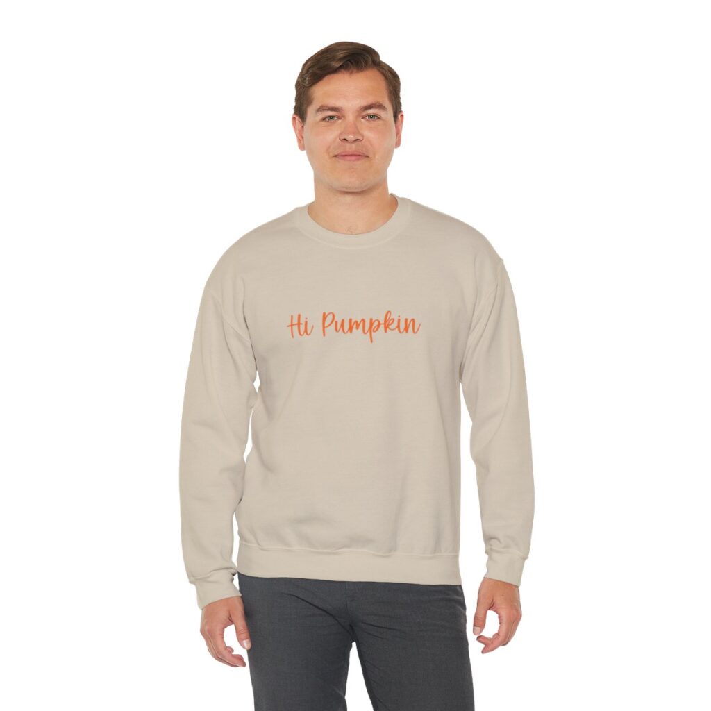 Cute Hi Pumpkin Unisex Crewneck Sweatshirt