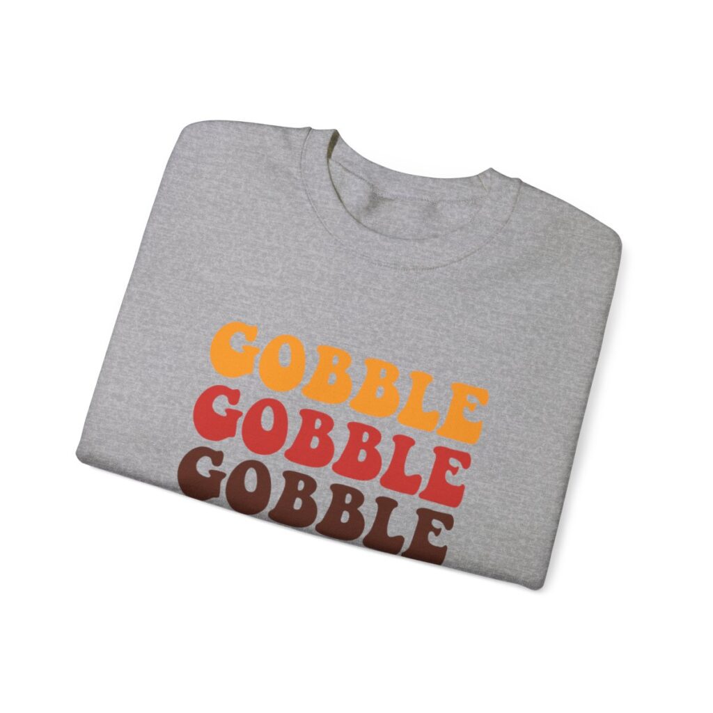 Tri-Color Gobble Thanksgiving Sweatshirt