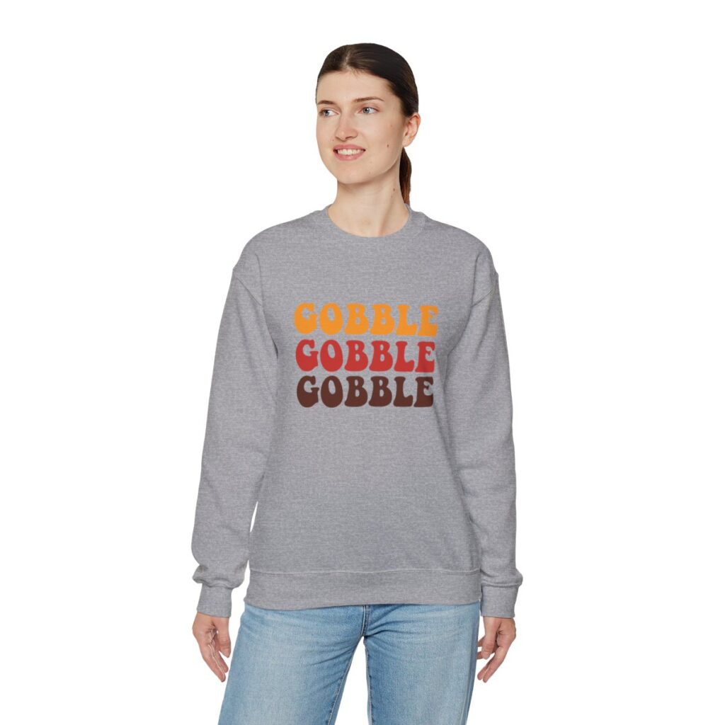 Tri-Color Gobble Thanksgiving Sweatshirt