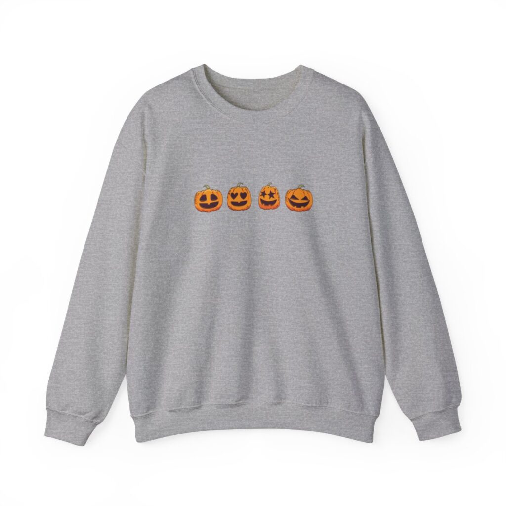 Row of Pumpkins Fall Halloween Sweatshirt